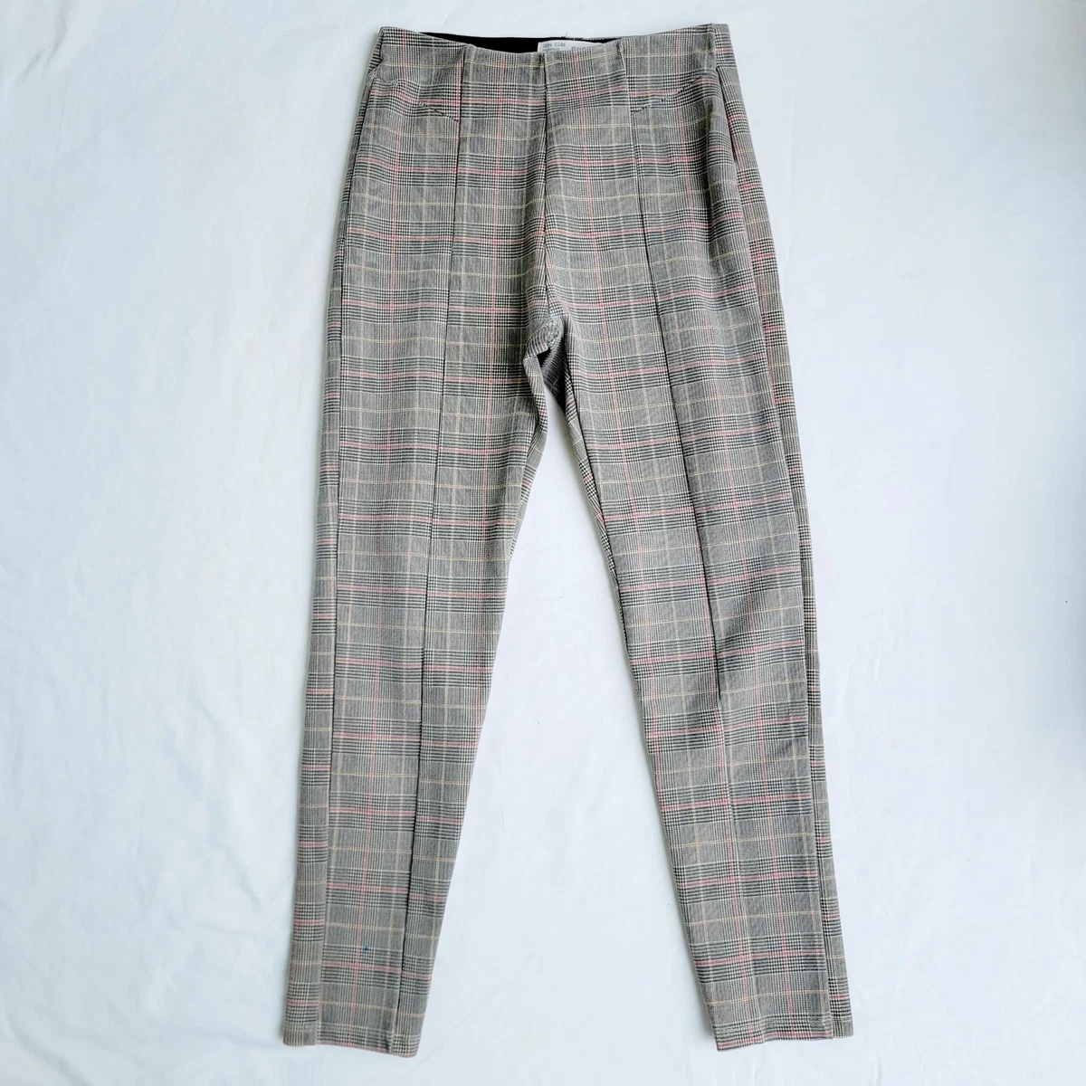 Zara Plaid Trousers Pants w Side Piping Flared Leg Size M | eBay