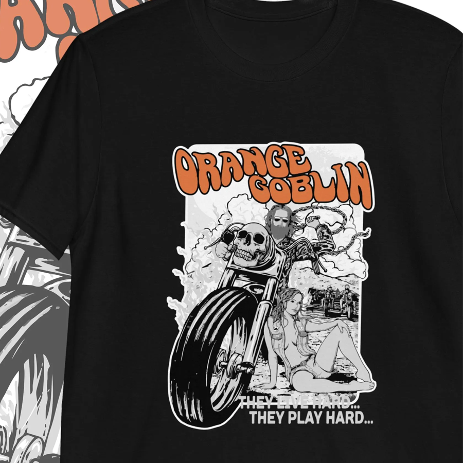 Orange Goblin band they play hard black T-shirt Unisex tee S-5XL