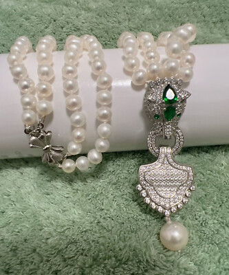 new design two strands 7-12mm south sea white pearl necklace