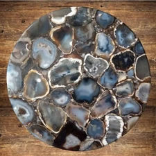16"x16" Wild Agate Round Coffee Side Table Top Handmade Living Room Interior