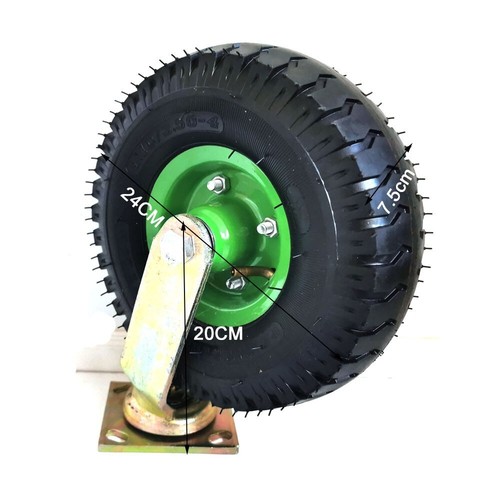 10Inch Swivel Castor Caster Pneumatic Tyres Tyre Wheels Trolley Cart Wheelbarrow - Picture 6 of 6
