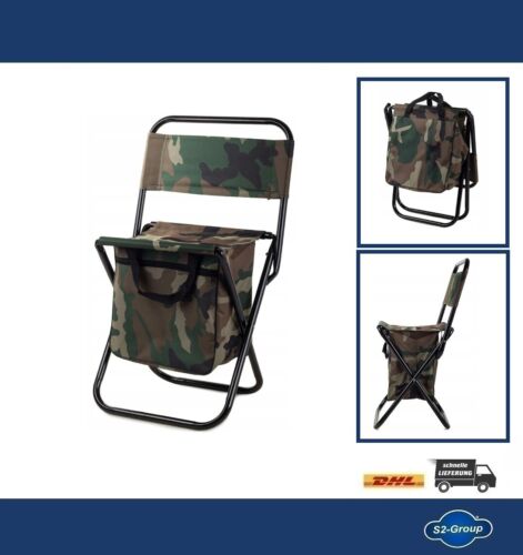 Chaise de camping pliante chaise pliante extérieure chaise de pêche chaise avec sac camouflage - Photo 1/10