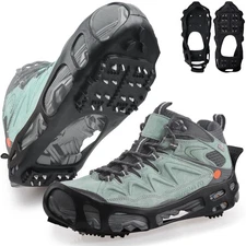 Ice Cleats Snow Traction Crampons Non-Slip Overshoe Rubber Slip-on S