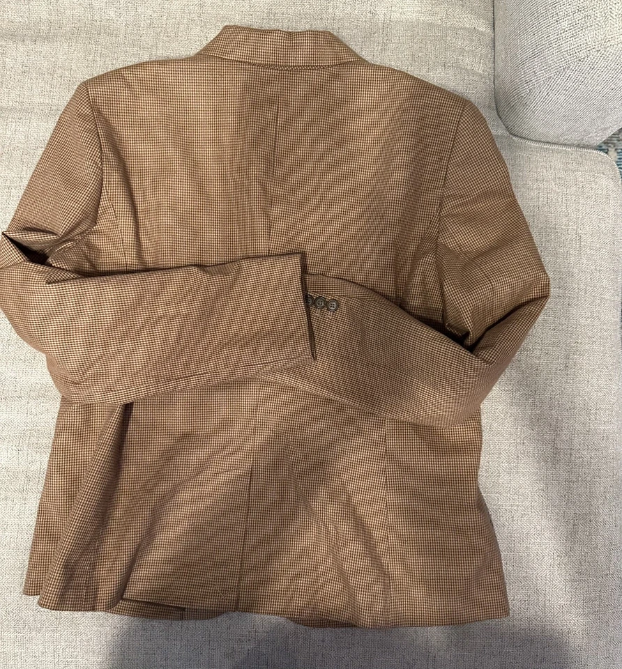 Chaqueta Blazer Ralph Lauren Mujer Marrón Tostado Pata de Gallo 3 Botones 16 Foto 3 de 4