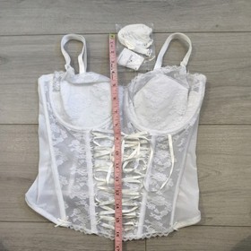 BNWT Vintage Ann Summers White Lace Entice Multi Way Corset Top Size 36C