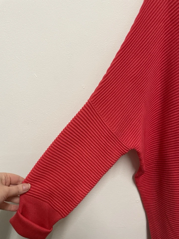 Paisie @ Plumo Ribbed Jumper Size L/XL Red Pink Oversized Boxy Longline - Image 3 of 4