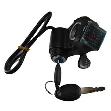 Thumb Throttle Switch for Electric Vehicles Includes Lock and Battery Monitor