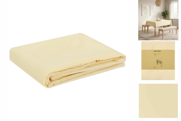 Tischdecke Rechteckig Cremeweiß 140X180 Cm Polyester-image