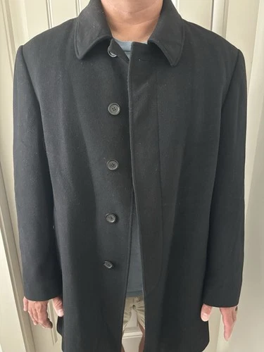 VTG Lauren Ralph Lauren Jake Wool Blend Overcoat Business Hidden Buttons Men 48R - product listing photo