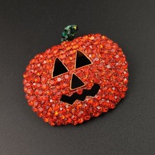 Halloween Pumpkin Brooch, Halloween badge pin fashion jewellery gift
