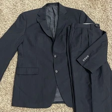 Lauren Ralph Lauren 2 Piece Suit Men’s Wool PinStriped Blazer 44L Pants 38x30