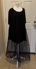 Tulle Overlay Stretch Tshirt Dress 26” P2P 54” Length Size 26 Orig $39