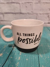 Christian Mug All Things Are Possible Scripture Mark 10:27 Dayspring EUC 