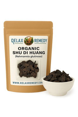 Organic Shu Di Huang - 100% Pure, Non-GMO (Cured Rehmannia Sliced Roots) Chinese