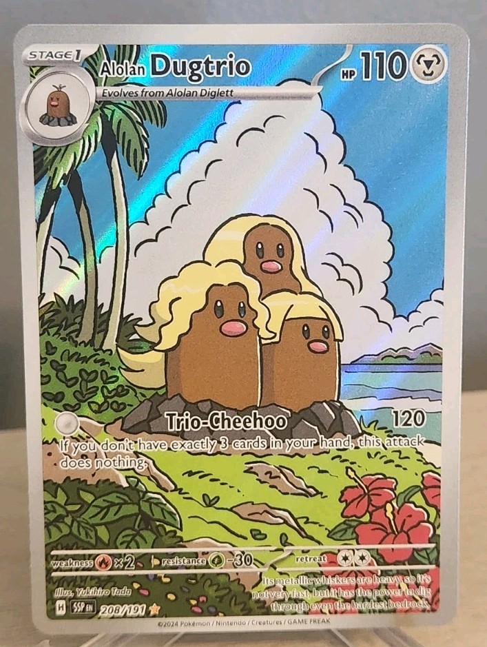 Pokemon Alolan Dugtrio 208/191 Surging Sparks Holo Illustration Rare