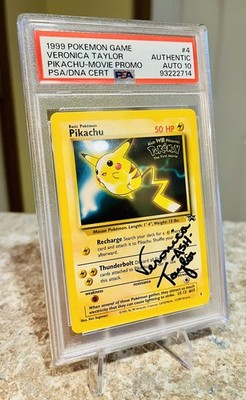 1999 Pokemon Pikachu WOTC Promo 4 PSA Auto 10! Signed Veronica