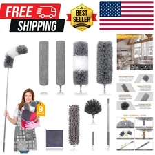 Microfiber Duster for Cleaning Fan, High Ceiling, Blinds, Furniture, Cars , 9...