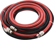 Elite Series 25 Foot Air and Fluid Hose Assembly Set with Fittings for Spray Gun