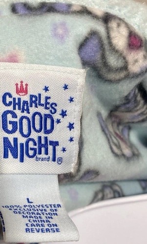 Charles Goodnight Robe Womens Size Large Blue All Over Dog Hearts Print Soft NEW - Picture 7 of 11