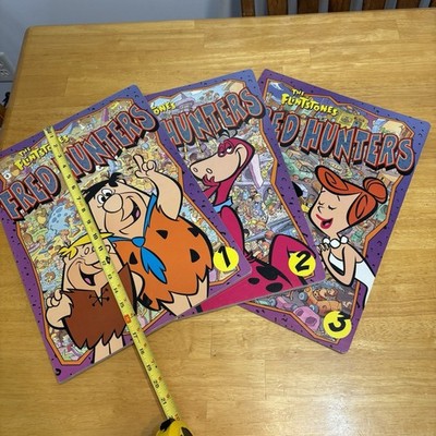 Big Face Books The Flintstones Fred Hunters Jumbo Board Seek Set Of 3 Vintage