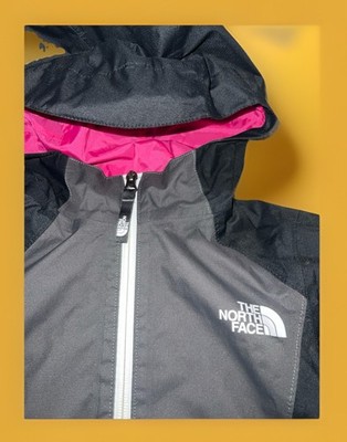 The North Face DryVent rain jacket for Girls in black with a pink lining
