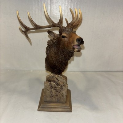 Rare ELK Bust Figurine By Mill Creek Studios By Joe Slockbower 2001,Signed