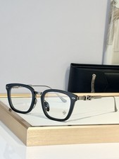 Chrome Hearts Eyeglasses Frame Black Silver Square Luxury Glasses 53 21 145