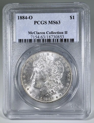 1884-O Morgan Silver Dollar PCGS MS63 S$1 New Orleans Minted McClaren Collection