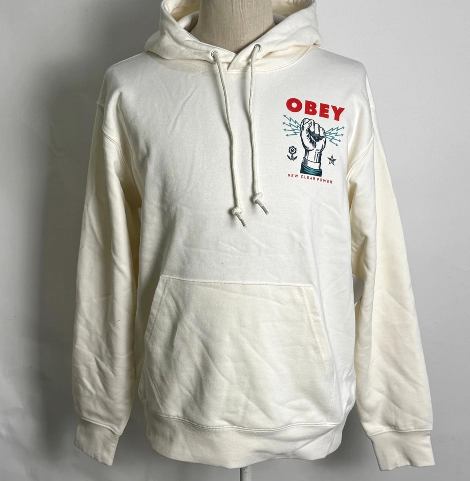 Sudadera con Capucha Obey Para Hombre Nueva Clear Power Sin Blanquear Talla M Nueva con Etiquetas Andre Star Foto 2 de 2