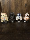 Funko Pop Star Wars Droid Lot (4) R2-D2 BB-8 K-2SO R5-D4 w/ Stands