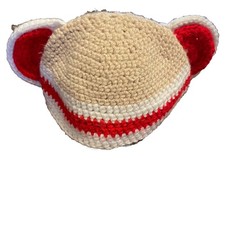 Handmade Baby Crochet Sock Monkey Bear Hat with Ears newborn infant toddler