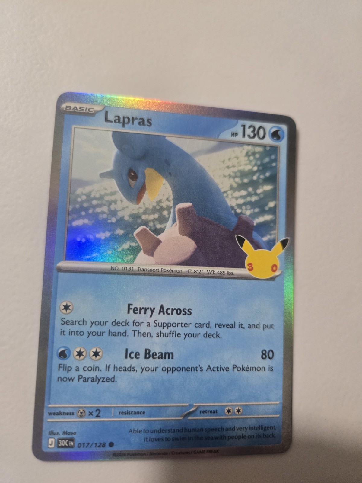 LAPRAS 017/128 30TH ANNIVERSARY HOLO