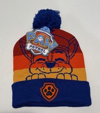 Boys Paw Patrol Knit Beanie Hat One Size Blue Mulit Color Dog Youth Children