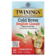 Cold Brewed Iced Tea, Black Tea, English Classic, Unsweetened, 20 Tea Bags, 1.41