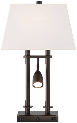 Possini Euro Bishop 26 1/2" Bronze Desk Lamp with USB and Outlet - Picture 10 of 10