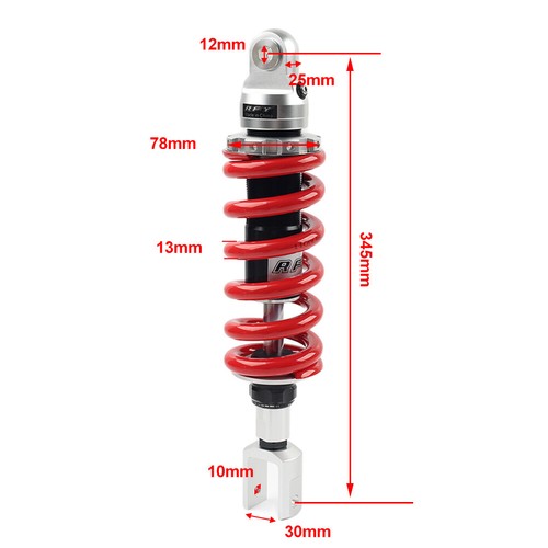 13mm Spring 345mm Adjustable Shock Absorber For Honda Suzuki ATV Red - Picture 10 of 10