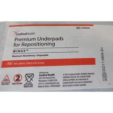 Cardinal Health, Premium Underpads for Repositioning, Wings™, 30" x 36"