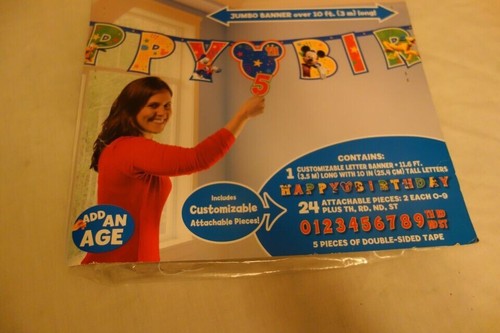 Disney Mickey Mouse Birthday Party Jumbo Letter Banner Kit 10 ft long Decoration - Picture 3 of 4