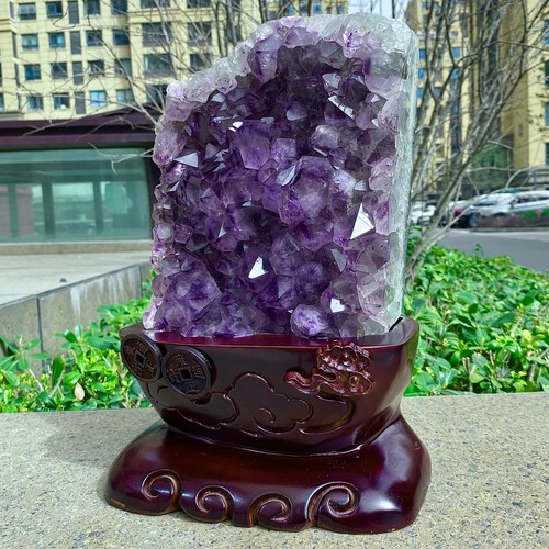 21.47LB Natural Amethyst Cluster Quartz Crystal Druzy Geode Healing Stone - 第 5/17 張圖片