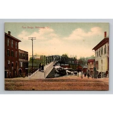 Vintage Postcard Of Foot Bridge Willimantic CT unposted divided back