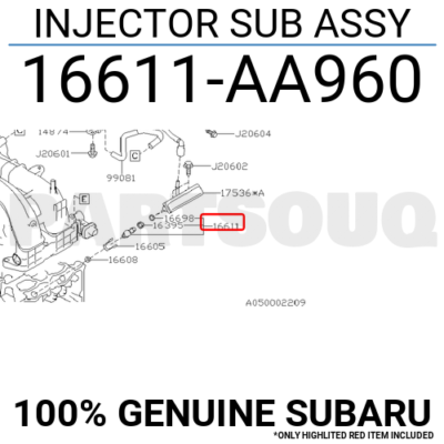 アゼロン Subaru Forester Impreza Outback OEM Genuine Fuel Injector Nozzle