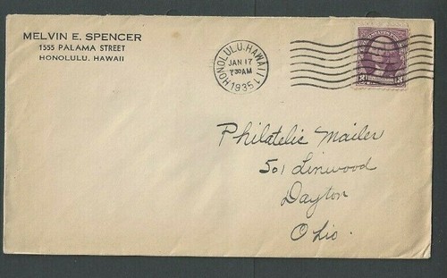 1935 Honolulu HI Territorial 3c Mailed Before Trans-Oceanic Flights Inaugurated