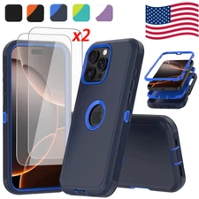 For iPhone 16/16 Pro/16 Plus/16 Pro Max Case Phone Cover Rugged Screen Protector