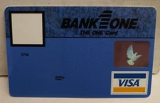 Bank One The One Card Debit Card PHOTO Visa- Un-Embossed BLANK - RARE Vintage