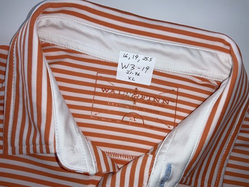 Walt & Finn Polo Shirt Boys XL Orange Stripe Poly Spandex Peru YGI W3-19 - Picture 11 of 11
