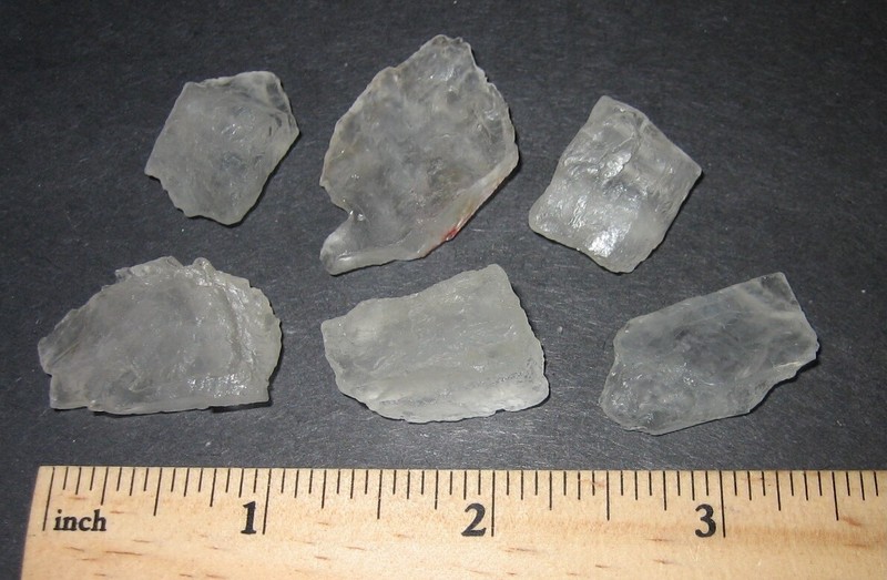 6 SMALL RARE NATURAL ROUGH 0.7"- 1" PETALITE CRYSTALS FROM BRAZIL ~ 29.5g *5 (GG
