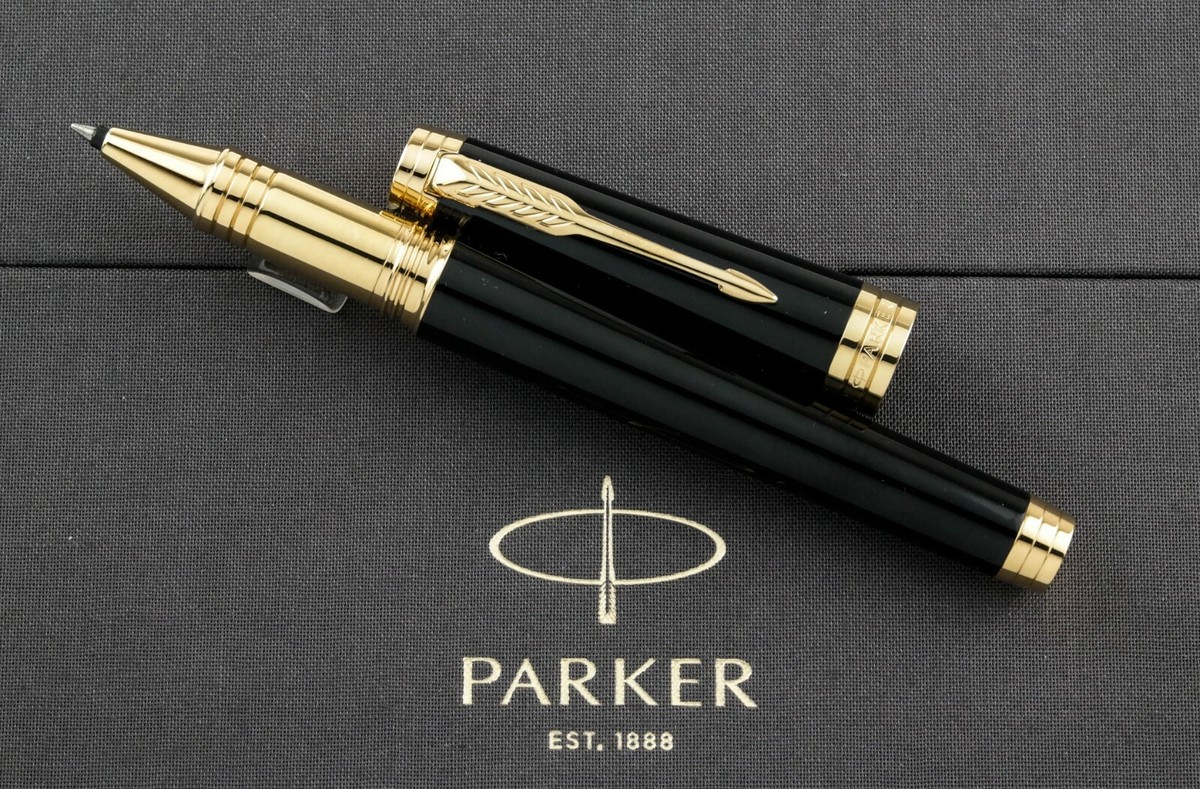 Parker Premier Classic Black & Gold Rollerball Pen | eBay