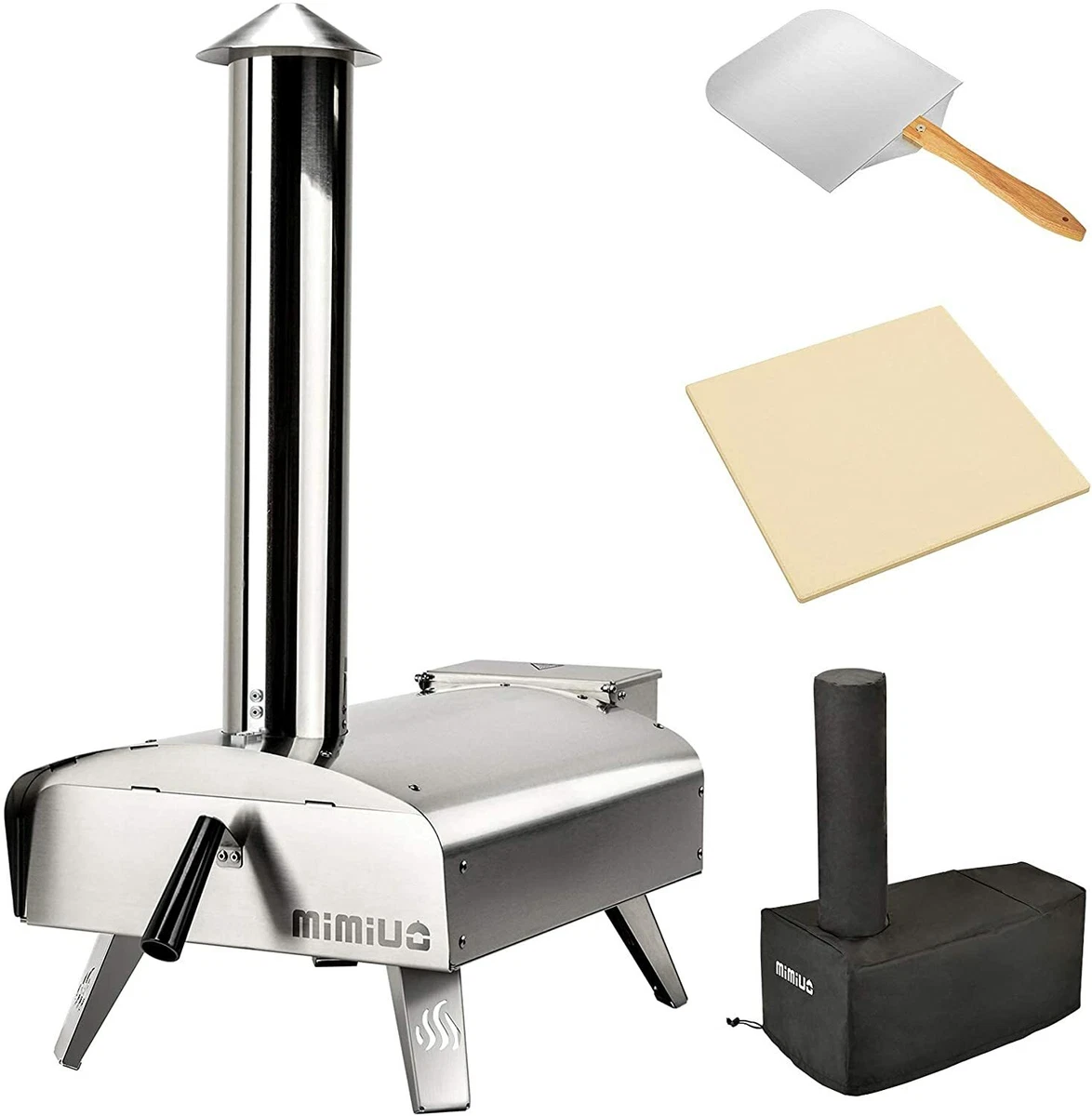 Mimiuo Outdoor Wood Pellet-fired Pizza Oven Garden Portable Stainless Steel  Clas | eBay