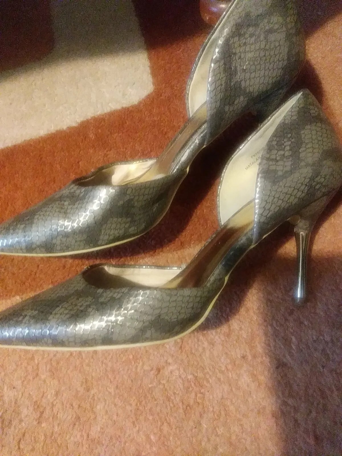 Julian Macdonald LOVE Matalan Snake Skin Gold Stiletto Heel Shoes Size 5 Used eBay