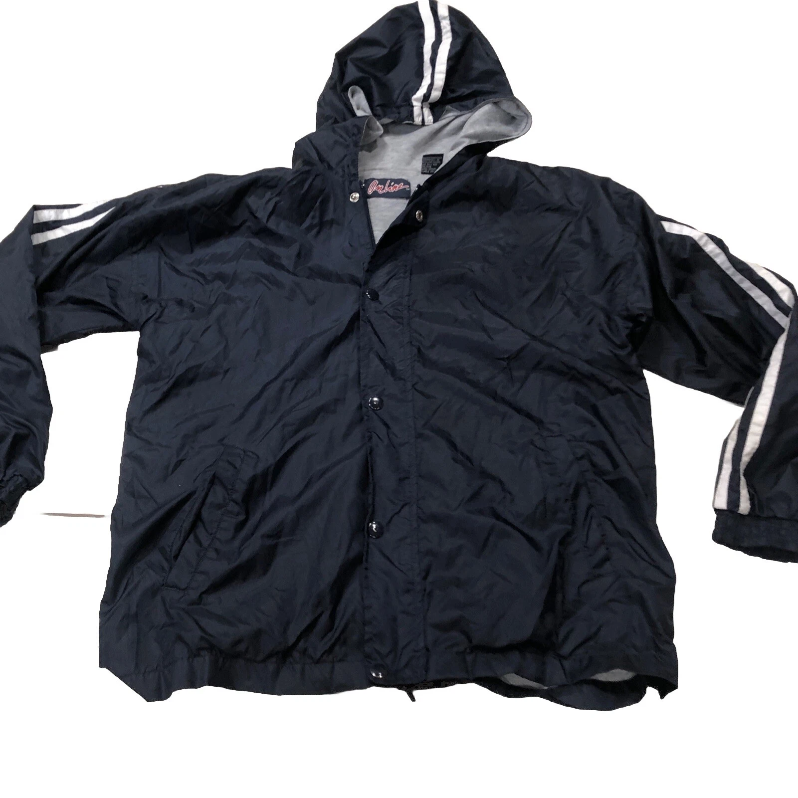 Online Jacket Youth L Windbreaker Water Resistant Nylon Hooded Full Zip Light